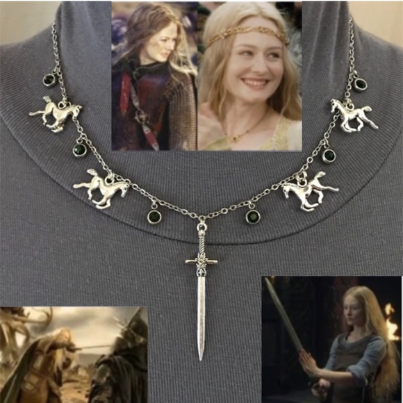 Hand Crafted Jewelry - Éowyn's Necklace Lord of the Rings Warrior of Rohan Handmade Necklace, Sword